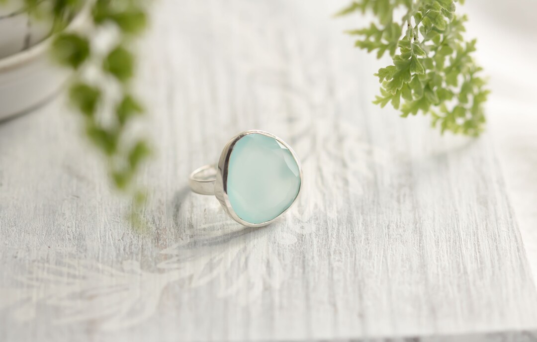 Sea Green Chalcedony Ring Sterling Silver Sea Green Chalcedony Ring Sterling Silver